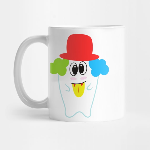 happy clown ghost with hat by Drawab Designs